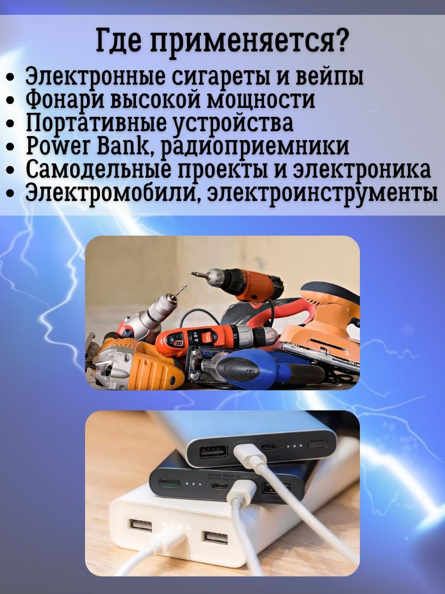 Аккумулятор Li-Ion защищенный 18650, 3000 мАч, 3,7В PowerNest