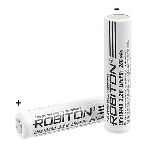Аккумулятор незащищенный ROBITON LiFe10440 280мАч PK1