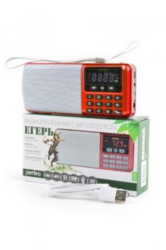 Цифровой радиоприемник PERFEO i120RED "ЕГЕРЬ" USB/SD USB/1000mAh (красный)