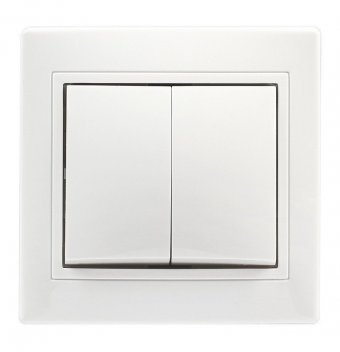 Выключатель "Венера" Smart Buy 2-клавишный 10А SBE-01w-10-SW2-0