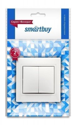Выключатель "Венера" Smart Buy 2-клавишный 10А SBE-01w-10-SW2-0