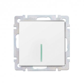Выключатель проходной 1-клавишный с индикатором Smart Buy "Нептун" SBE-05w-10-SW12-1 белый