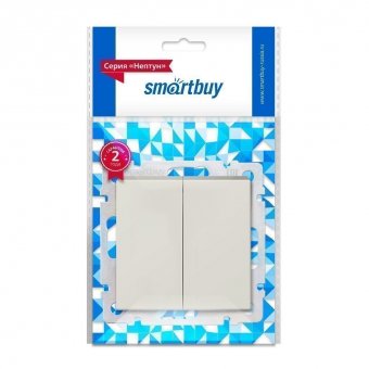 Выключатель проходной 2-клавишный Smart Buy "Нептун" SBE-05i-10-SW22-0 бежевый