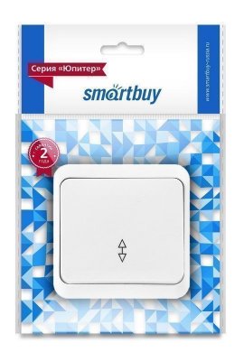 Выключатель проходной 1-клавишный Smart Buy "Юпитер" SBE-03w-10-SW12-0 белый