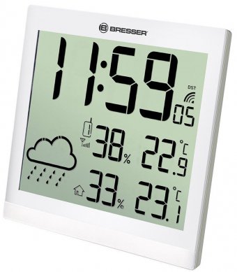 Домашняя метеостанция TemeoTrend JC LCD Bresser с радиоуправлением, белая