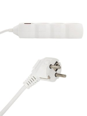 Удлинитель сетевой TouchLife, 3 розетки, c заземлением, выключатель, 10А, 5 м
