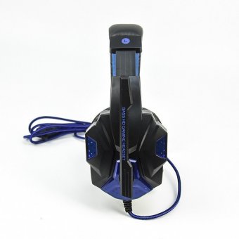 Игровые проводные наушники LX-SY830MV с шумоподавлением, синий LED