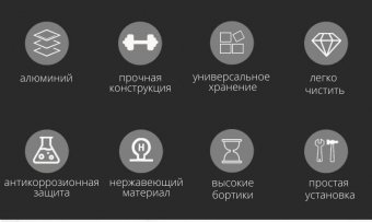 Полка для ванной комнаты ANYSMART черная, 50 см