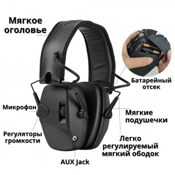 Тактические противошумные наушники для стрельбы ANYSMART X4