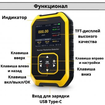 Счетчик Гейгера, дозиметр ядерного излучения Beta, Gamma ANYSMART