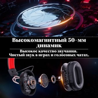 Наушники игровые проводные с микрофоном PowerNest 215899