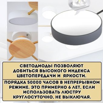 Люстра потолочная, в скандинавском стиле ANYSMART 72 Вт