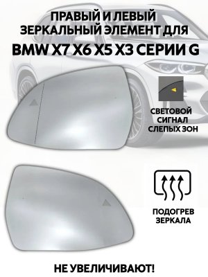 Зеркальные элементы для левого и правого зеркал BMW Х7 Х6 Х5 Х3 серии G 227636