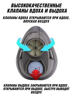 Респиратор защитный (полумаска) ANYSMART KN95, набор фильтров N3703 из хлопка (40 штук)