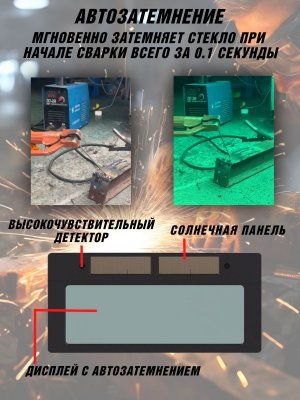 Сварочная маска с автозатемнением PowerNest хамелеон
