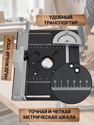 Вставная пластина для фрезерного стола алюминиевая 24х20x0.5 см PowerNest