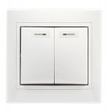 Выключатель "Венера" Smart Buy 2-клавишный с индикатором SBE-01w-10-SW2-1, белый