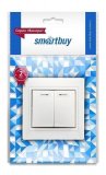 Выключатель "Венера" Smart Buy 2-клавишный с индикатором SBE-01w-10-SW2-1, белый