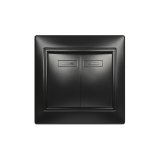 Выключатель "Венера" Smart Buy 2-клавишный с индикатором SBE-01b-10-SW2-1-c, черный