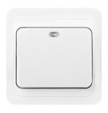 Выключатель 1-клавишный с индикатором Smart Buy "Марс" SBE-02w-10-SW1-1-c белый, керамика